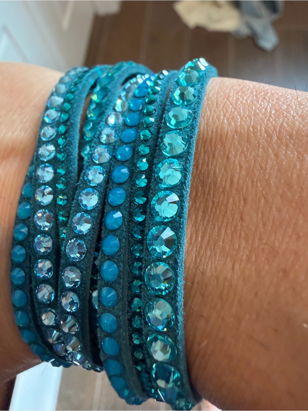 Swarovski Teal Crystal Double-Row Bracelet